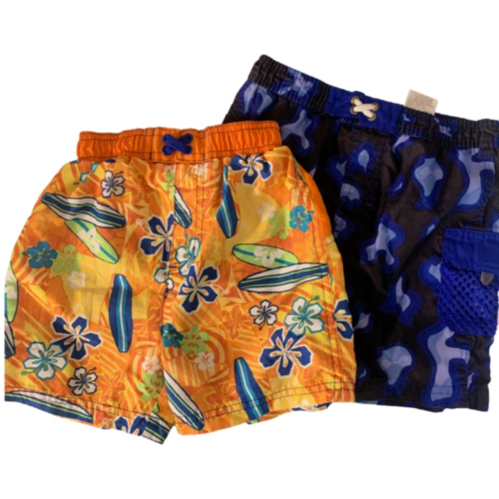 Lot of 2 Sand N Sun Toddler Boys Size 3T Swim Trunks Mesh Brief Lining Elastic